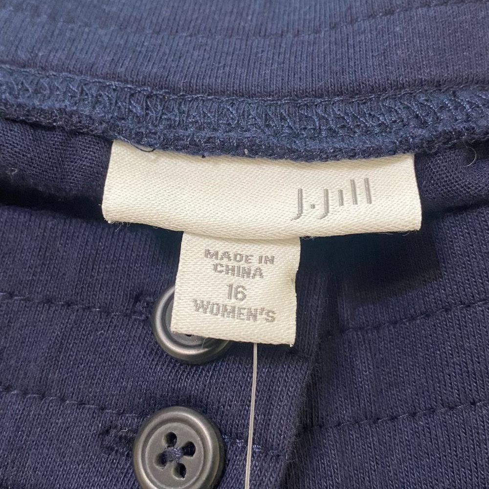 J Jill‎ New Size 16W Ink Navy Blue Elastic Waist Roll Cuff Convertible Pants - Picture 5 of 9